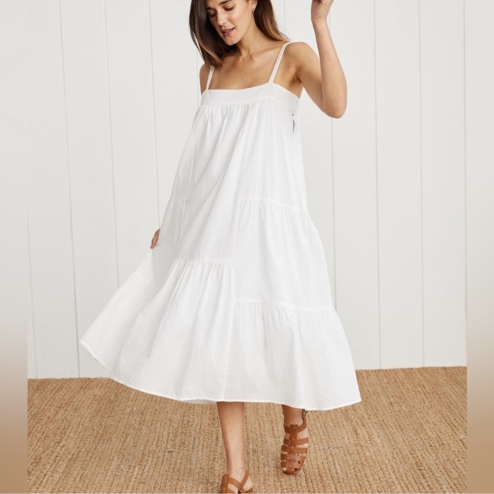 Jenni Kayne • Seersucker Summer Dress in White